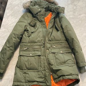 Puff jacket with faux fur hood